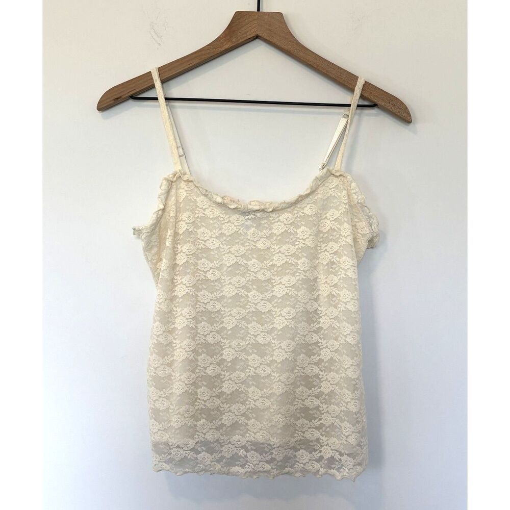 Old Navy Cream Lace Boho Fairycore Renfaire Babydoll Camisole Tank Top Size M